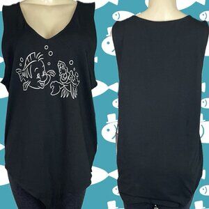 Disney Princess +4 Black Little Mermaid Sebastian- Flounder V-Neck Tank Bodysuit